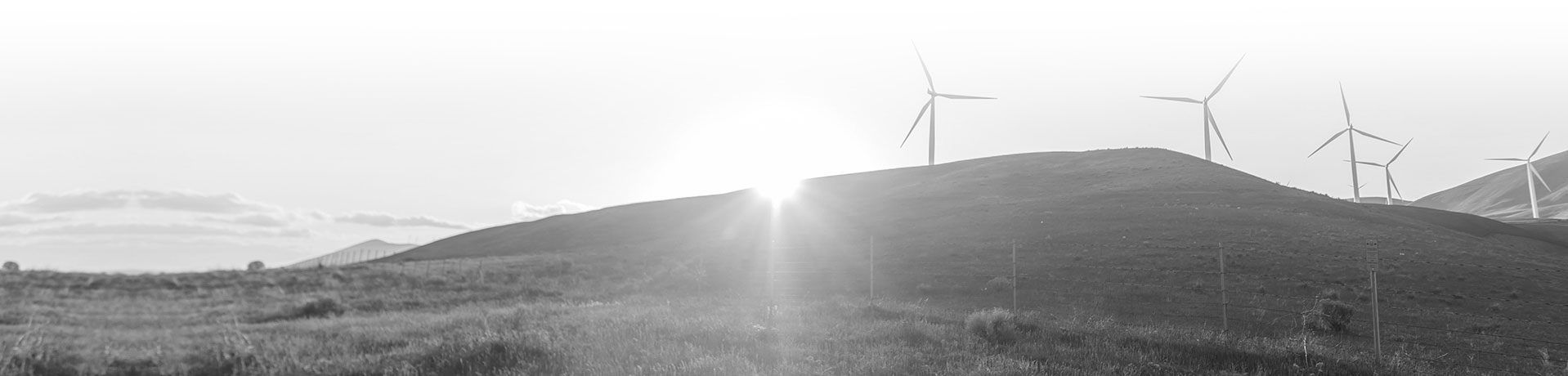 Rolling hills with wind turbines